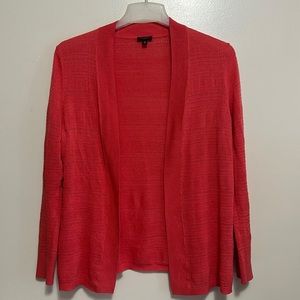 Talbots Petites Women’s Coral Open Cardigan Sweater Medium